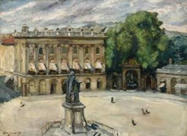  La Place Stanislas A Nancy  Oil Painting by Georges Leon Dufrenoy