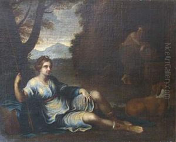 Le Repos De Diane. Oil Painting by Charles Alphonse Dufresnoy