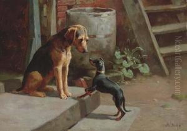 On The Doorstep Oil Painting by Alfred Duke