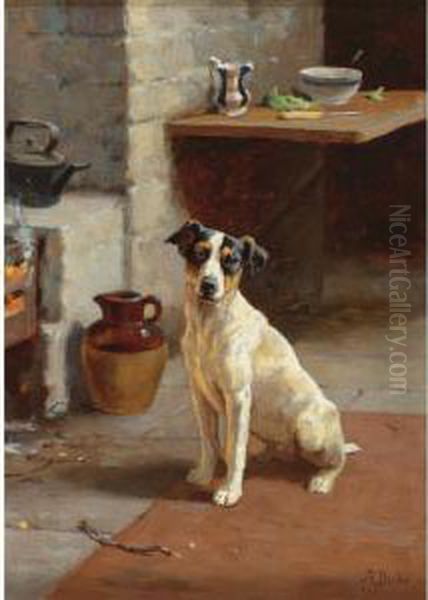 Waiting, But Warm Oil Painting by Alfred Duke