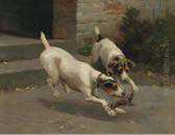 Terriers Ratting Oil Painting by Alfred Duke