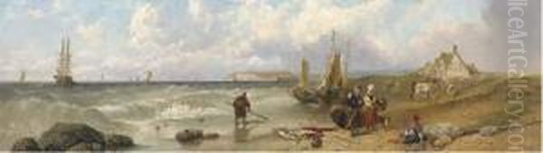 Fisherfolk Gossiping On The Shore by Alfred Duke