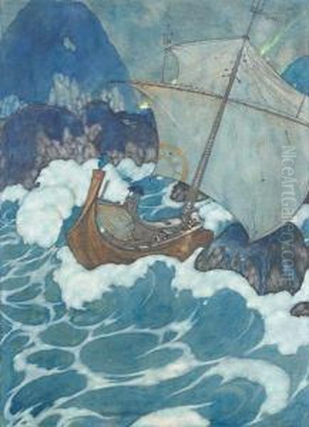 The Ship Struck Upon A Rock by Edmund Dulac