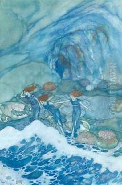 And Ye That On The Sands, With Printless Footdo Chase The Ebbing Neptune Oil Painting by Edmund Dulac