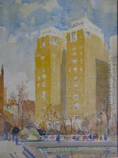 Philadelphia Scene Oil Painting by John J. Dull