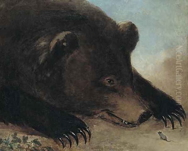 Portraits of Grizzly Bear and Mouse Oil Painting by George Catlin