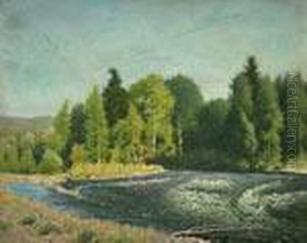 ''the Rushing River - Vermont'' by Frank Vincent Dumond