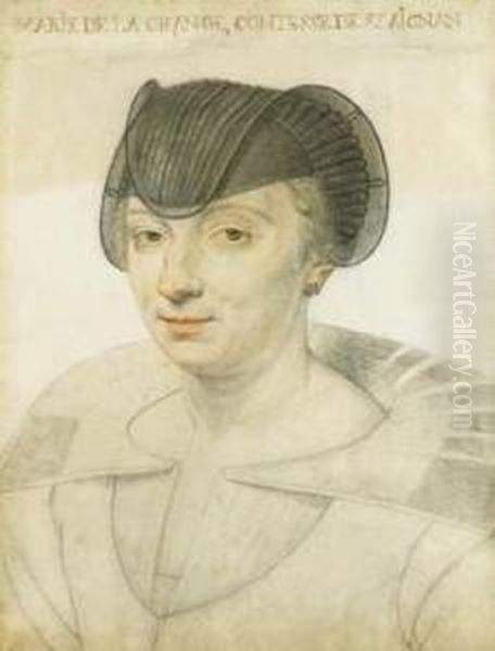 Portrait De Marie De La Grange, 
Comtesse De Saint-aignan, Tournee De 3/4 Gauche, Portant Une Coiffe De 
Veuve, Une Large Collerette Rabattue, Deux Anneaux Passes Dans L'oreille
 Gauche Oil Painting by Daniel Dumonstier