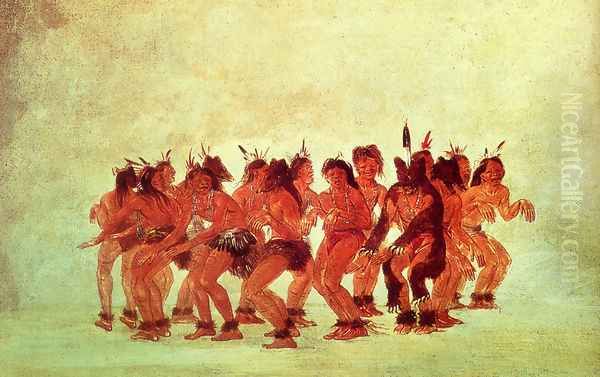 Bear Dance Oil Painting by George Catlin