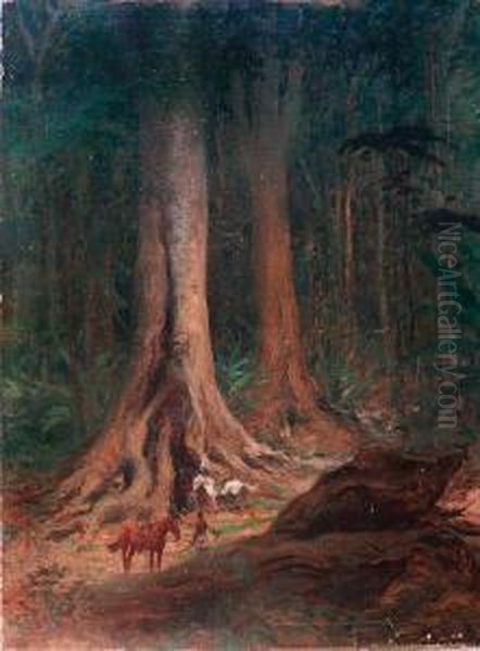 La Halteen Foret Oil Painting by Louis Dumoulin