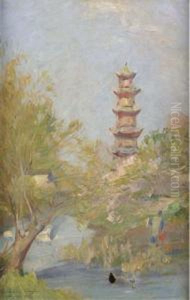 Shangai Oil Painting by Louis Dumoulin