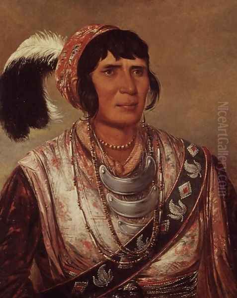 Portrait of Osceola (1804-38) Oil Painting by George Catlin