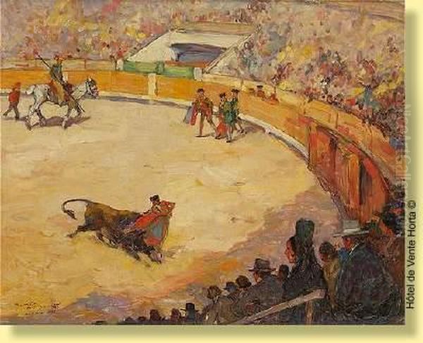 Corrida A Madrid En 1935 Oil Painting by Romeo Dumoulin