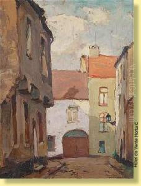 Ruelle A Soignies Oil Painting by Romeo Dumoulin