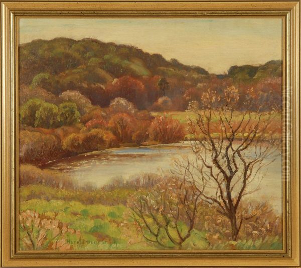 Autumn Landscape Oil Painting by Harold C. Dunbar