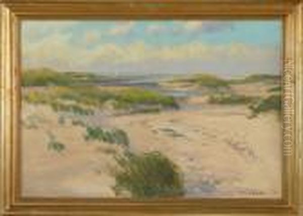 Cape Cod Dunes, Likely Chatham. Signed Lower Right Harold Dunbar Oil Painting by Harold C. Dunbar