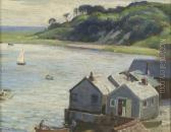 Oyster Shanties At West Chatham Oil Painting by Harold C. Dunbar