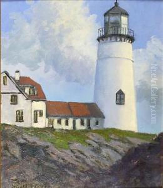 Cape Codlighthouse Oil Painting by Harold C. Dunbar