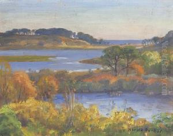 Marsh And Cove, Westchatham, October Afternoon Oil Painting by Harold C. Dunbar