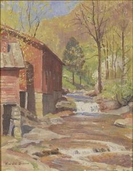 The Old Mill Stream Oil Painting by Harold C. Dunbar