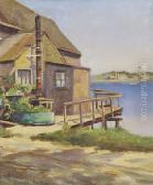 House By Thewater. Oil Painting by Harold C. Dunbar