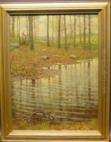 Forest Pool Oil Painting by Harold C. Dunbar