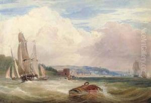 Off Cowes Oil Painting by Edward R.W.S Duncan