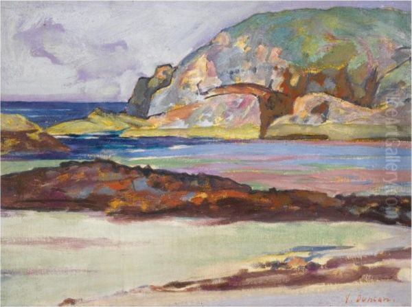 Port Ban, Iona; Port Ban Looking West Oil Painting by John Mckirdy Duncan