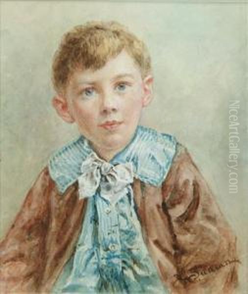 Little Boy Oil Painting by Walter Duncan