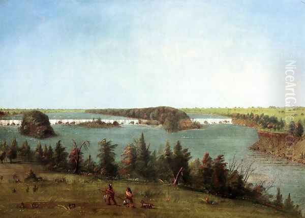 The Falls of St. Anthony Oil Painting by George Catlin