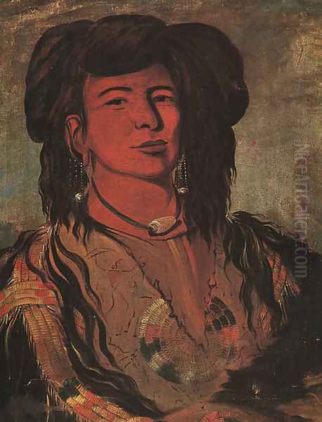 The Dakota Chief- One Horn, 1832 Oil Painting by George Catlin