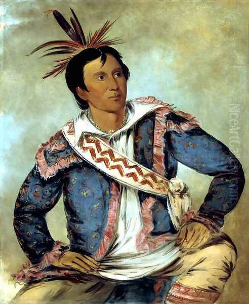 Há-tchoo-túc-knee, Snapping Turtle, a Half-breed Oil Painting by George Catlin