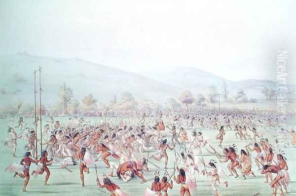 The Indian Ball Game, c.1832 Oil Painting by George Catlin