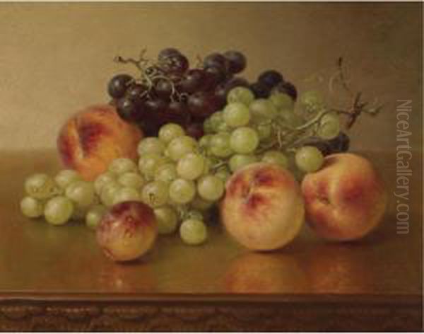 Peaches And Grapes Oil Painting by Robert Spear Dunning