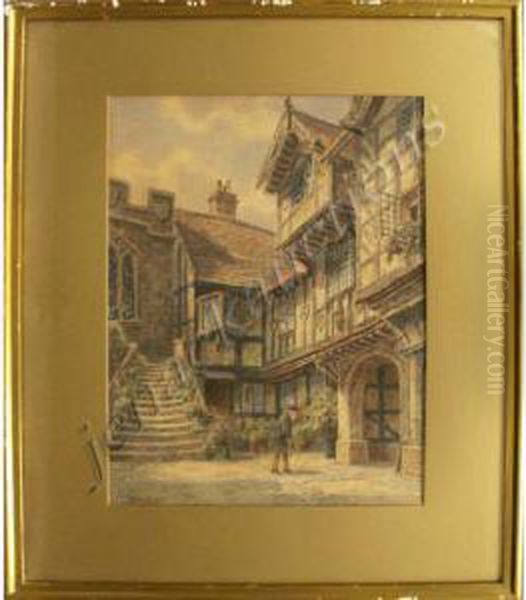 Earl Of Leicester's Alms House-warwick Oil Painting by Albert Dunnington