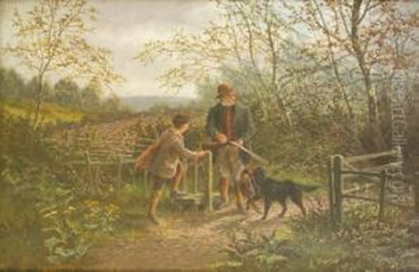 At The Old Covert; Pheasant Shooting Oil Painting by Albert Dunnington