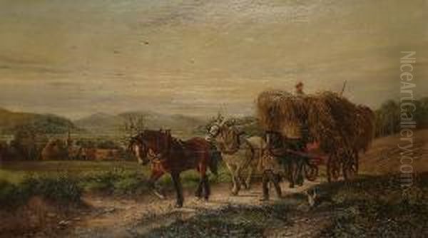 The Haycart Oil Painting by Albert Dunnington