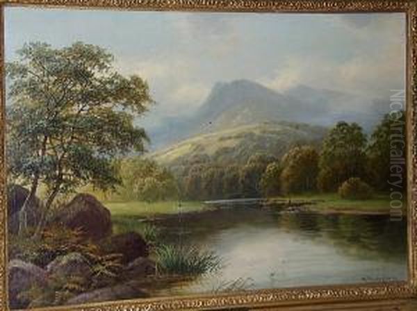 Nr. Drumnadrochit By Loch Ness Oil Painting by Albert Dunnington