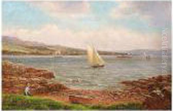 Kames Bay, Rothesay Oil Painting by Albert Dunnington