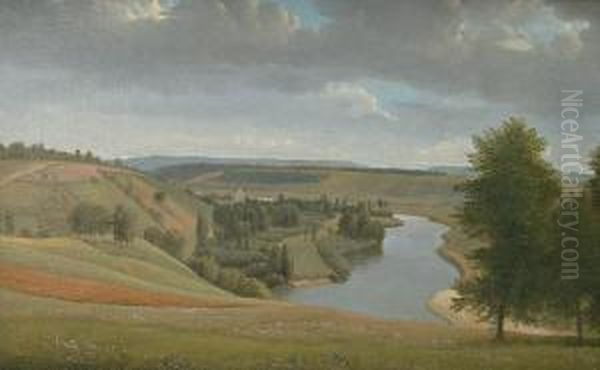 Paysage Oil Painting by Alexandre-Hyacinthe Dunouy