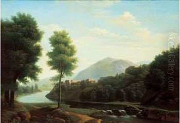 Paysage Classique De La Campagne Romaine Oil Painting by Alexandre-Hyacinthe Dunouy