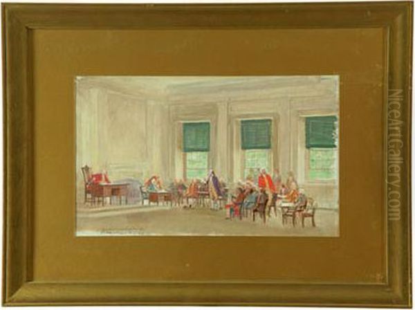 John Adams Oil Painting by John Ward Dunsmore