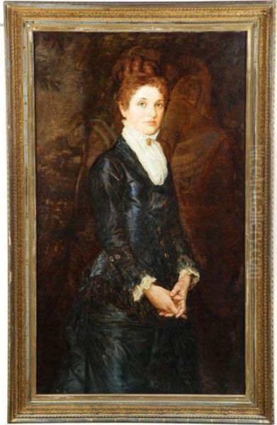 Portrait Of Sarah Alice Dunsmore Oil Painting by John Ward Dunsmore