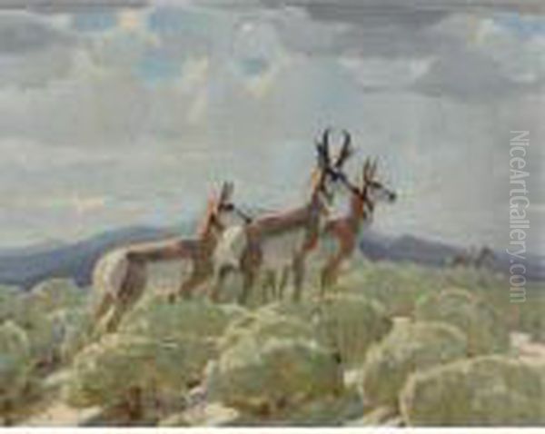 On The Old Plains Oil Painting by W. Herbert Dunton