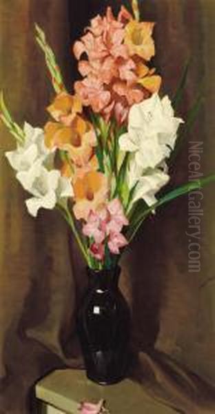 Flower Study Oil Painting by W. Herbert Dunton