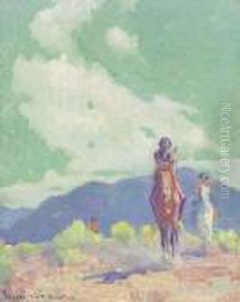 Indian Riders Oil Painting by W. Herbert Dunton