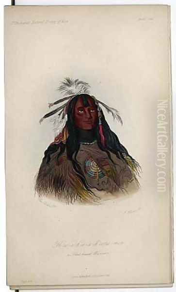 H'co-a-h'co-a-h'cotes-min, a Flat Head Warrior Oil Painting by George Catlin