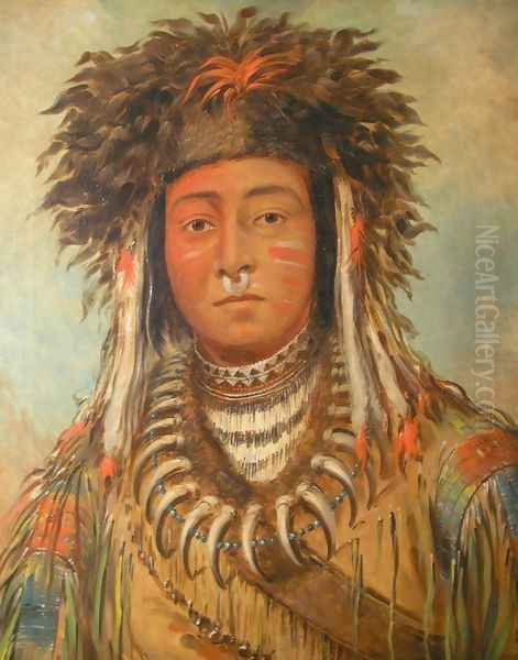 Boy Chief, Ojibbeway Oil Painting by George Catlin