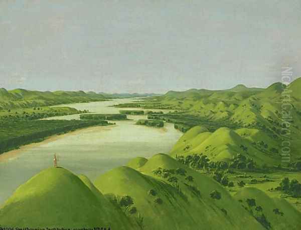 River Bluffs Oil Painting by George Catlin