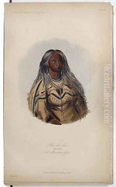 Sha-ko-ka, A Mandan Girl Oil Painting by George Catlin